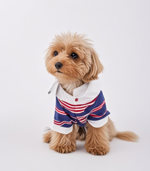 Dog striped polo shirt