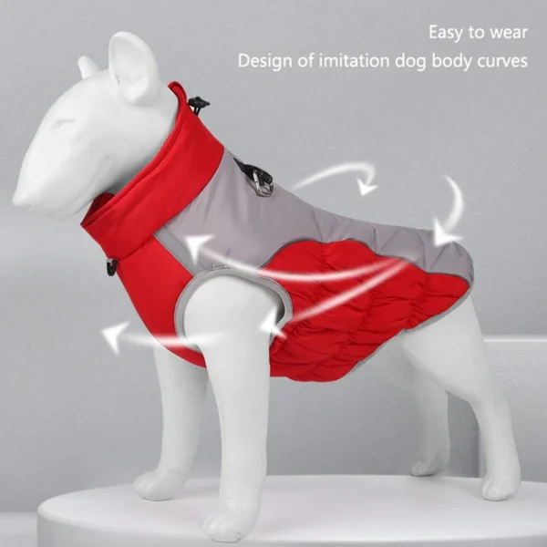 Zipper Dog Winter Warm Dog Coat Jacket - Image 4