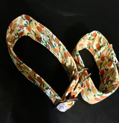 Italian Greyhound Whippet Martingale wide adjustable dog collar patterned cotton collar photo review