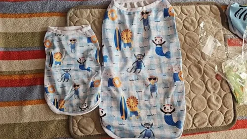 Dogs' suspender shirts photo review