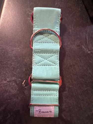 Italian Greyhound Whippet Martingale wide adjustable dog collar patterned cotton collar photo review
