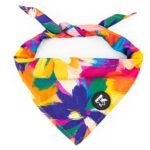 Pet harness, Leash, Collar, Drool bib, Dog clothes, Set - Colorful Oil Painting-style Drool Bib